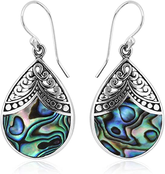 Shop LC Mothers Day Gifts 925 Sterling Silver Abalone Shell Dangle Drop Earrings Stylish Fashion Costume Prom Beach Jewelry for Women