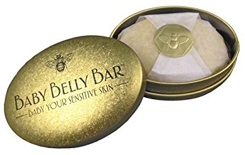 Honey House Naturals Baby Belly Bar Solid Lotion Bar, New in Gold Tin Case, 1.7 oz