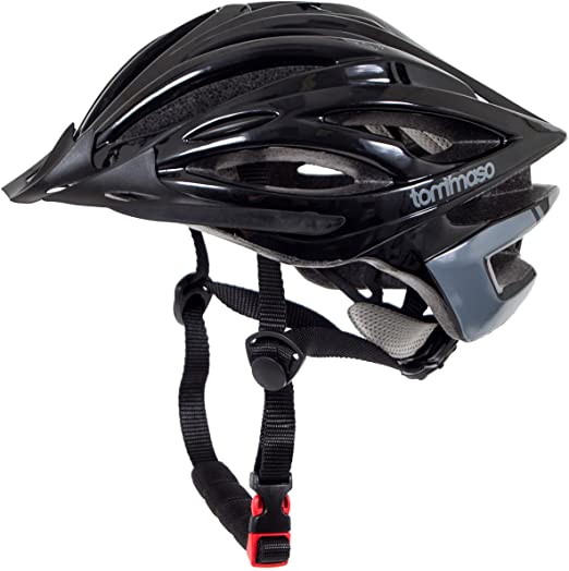 Tommaso Ombra - Holiday Special Pricing - Lightweight Cycling Helmet Removable Visor Road & MTB Bike Adjustable Fit 4, Matte Black,White,Titanium Fully Certified Safety Protection