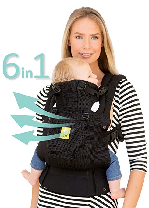 SIX-Position 360deg Ergonomic Baby and Child Carrier by LILLEbaby - The COMPLETE Airflow Black