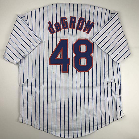 Unsigned Jacob DeGrom New York Pinstripe Custom Stitched Baseball Jersey Size Men's XL New No Brands/Logos