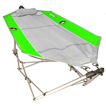 Kijaro Coast Portable Beach Breeze Hammock with Cup Holders and Pillow