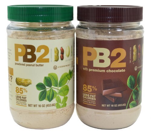 PB2 - Bundle 1 Peanut Butter and 1 Chocolate Peanut Butter, 1 lb Jar (2-pack)