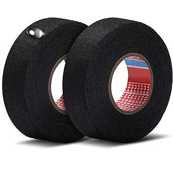 Wire Harness Cloth Electrical Tape Wire Loom Tape Wiring Harness Automotive Cloth Tape Heat Proof Adhesive Fabric Tape for Automotive Electrical Wrap Protection Insulation Cable Fixed (2 Roll,19 mm)