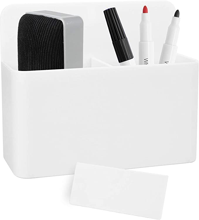 Ubrand Magnetic Dry Erase Marker Holder,White Magnetic Pencil Cup,White Locker organizer,Pencil Storage Cup with Strong Magnet,Marker/Pen Basket for Whiteboard,Refrigerator,Locker Accessories,School and office Supplies