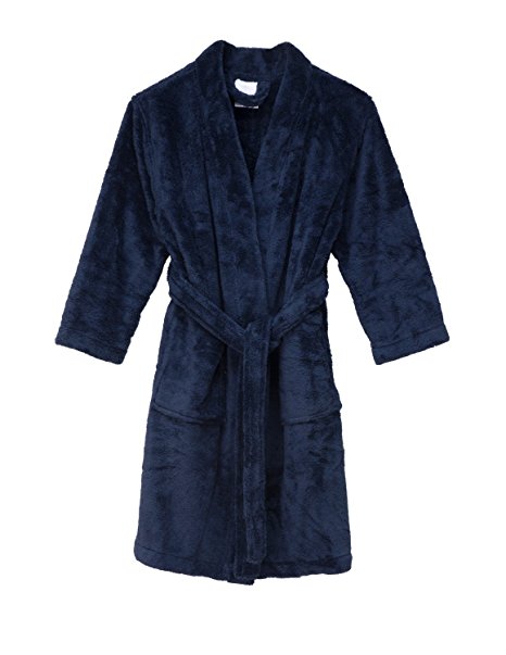 TowelSelections Boys Plush Kimono Robe Super Soft Fleece Bathrobe Made in Turkey