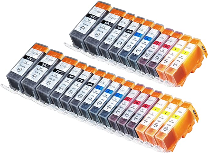 Zulu Inks® Compatible Ink Cartridge Replacement for PIXMA 25 Pack CLI-221 , PGI-220 5 Small Black, 5 Cyan, 5 Magenta, 5 Yellow, 5 Big Black for PIXMA Ip3600, PIXMA Ip4600, PIXMA Ip4700, PIXMA MX860, PIXMA MX870. PIXMA Ip 3600, PIXMA Ip 4600, PIXMA Ip 4700, PIXMA MX 860, PIXMA MX 870.. Ink Cartridge For CLI 221BK , CLI 221C , CLI 221M , CLI 221Y , CLI-221BK , CLI-221C , CLI-221M , CLI-221Y , CLI221BK , CLI221C , CLI221M , CLI221Y , PGI 220BK , PGI-220 BK , PGI-220BK , PGI220BK © Zulu Inks