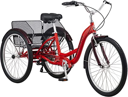 Schwinn Meridian Adult Tricycle with 26-Inch Wheels in Blue, with Low Step-Through Aluminum Frame