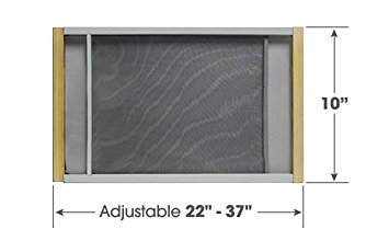 Adjustable Window Screen Built To Help Air Circulate Through Your Home, Adjusts Its Width Within a Range of 22" - 37" - 10 in high, Installs in Seconds No Tools Needed