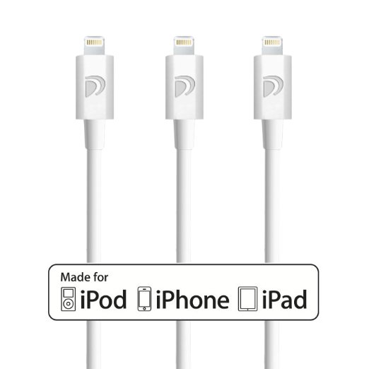 Dreo Lightning Cable White 3 Pack MFI Apple Certified 3ft 8 Pin to USB SYNC Cable Charger Cord for Apple iPhone 55s5cse66s66s PlusiPodiPad MiniiPadiPad Air
