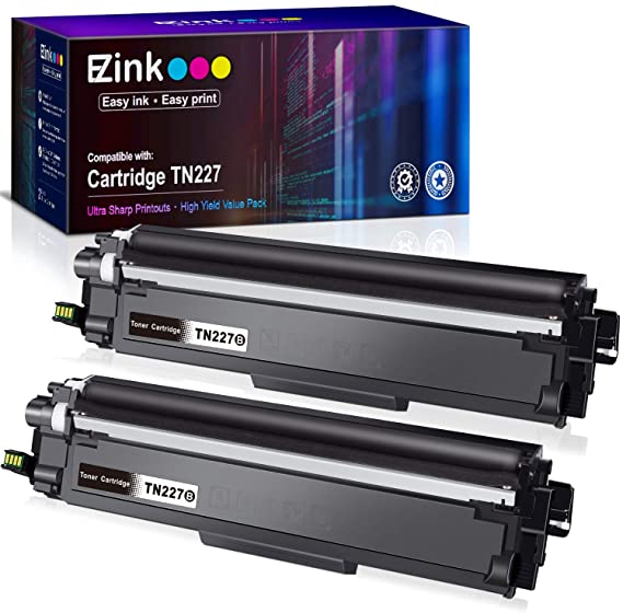 E-Z Ink (TM) with Chip Compatible Toner Cartridge Replacement for Brother TN227 TN-227 TN227bk TN223 TN-223 use with MFC-L3770CDW MFC-L3750CDW HL-L3230CDW HL-L3290CDW HL-L3210CW MFC-L3710CW (2 Black)