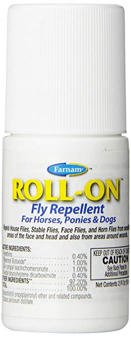 Farnam Roll-On Fly Repellent for Horses, Ponies and Dogs, 2 fl oz