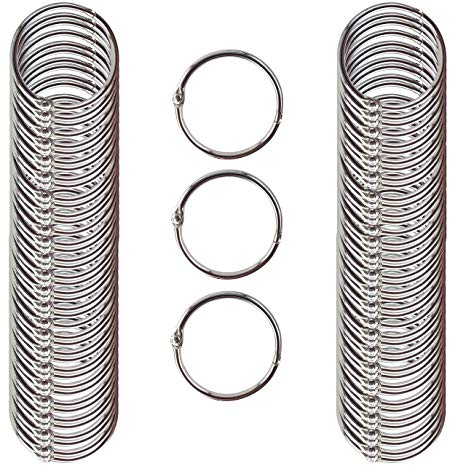 Clipco Book Rings Medium 1.5-Inch Nickel Plated (100-Pack)
