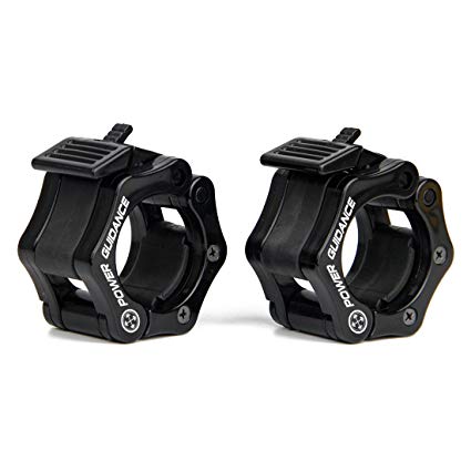 POWER GUIDANCE Weightlifting Barbell Clamp Collar - Quick Release Pair of Locking 2" Olympic Bar - Great for Cross Fitness Training - Lifetime Warranty -