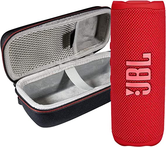 JBL Flip 6 Waterproof Portable Wireless Bluetooth Speaker Bundle with Hardshell Protective Case (Red)