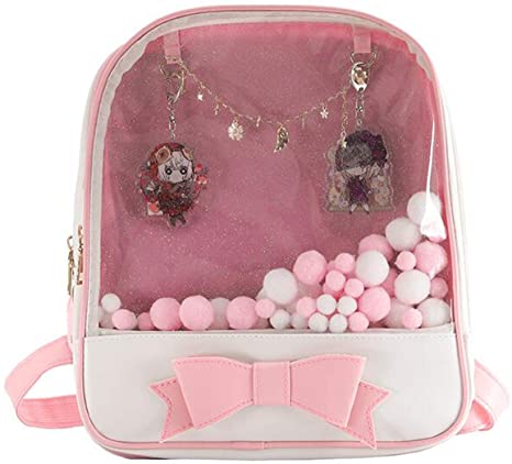 Ita Anime Backpack Kawaii Candy Ears Pin Backpack Transparent School Bag