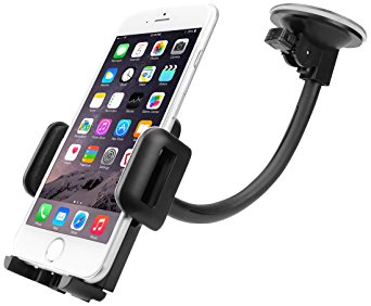 Cellet Universal Windshield Dashboard Car Mount for Smartphones up to 3.5-Inch Wide, Fixing Plate Included - Black