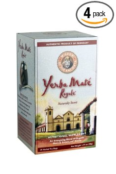 Wisdom of the Ancients Yerba Mate Royale Tea, Naturally Sweet, 25 Tea Bags (Pack of 4)