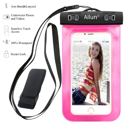 Waterproof iPhone 6s case,Armband,By Ailun, Bag Universal for iPhone 6 Plus/6/6s/5s/5c/SE,Samsung Galaxy S6/EDGE/S5/S4/NOTE 4/3/2,Nexus 6/5/4,LG G4/3,Xperia Z3/2/1,Boating/Hiking/Swimming/Diving[Rose]