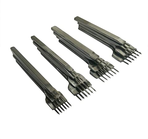 Yuauy 1 2 4 6 Prong Graving Leather Craft Tools Hole Lacing Punch Chisel DIY Stitching Tool Set 3,4,5,6 MM (6mm)