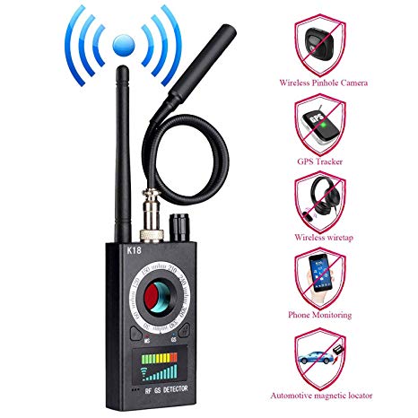 Anti Spy Hidden Camera Detector, Wireless RF Bug Hidden Camera Lens Detector Radio Wave Signal Detect Full-Range GSM Device Finder for Anti Eavesdropping Candid GPS Tracker