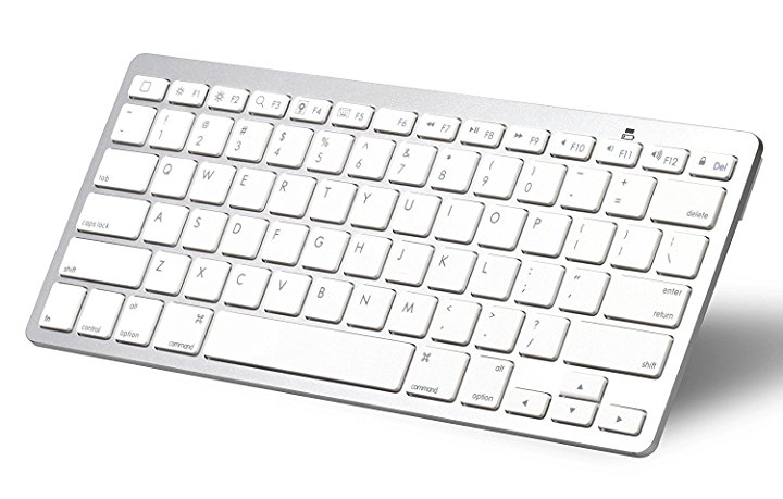 OMOTON Ultra-Slim Bluetooth Keyboard for Apple New iPad 9.7 2017, iPad Pro 10.5/ 9.7/ 12.9, Pad Air 2/Air, iPad Mini 4/3/2/1, iPad 4/ 3/ 2, all iPhones and other Bluetooth Enabled Devices, For Apple, White