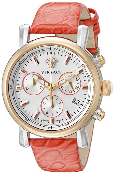 Versace Women's VLB120015 Day Glam Chrono Analog Display Swiss Quartz Red Watch