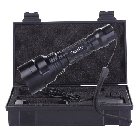 Captink Outdoor waterproof tactical flashlight 5 Modes Rechargeable 18650 Battery65292bright CREE LED Flashlights