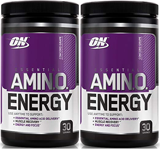 Optimum Nutrition Essential Amino Energy, Pack of Two 30 Servings (Concord Grape 2 x 30 servings)