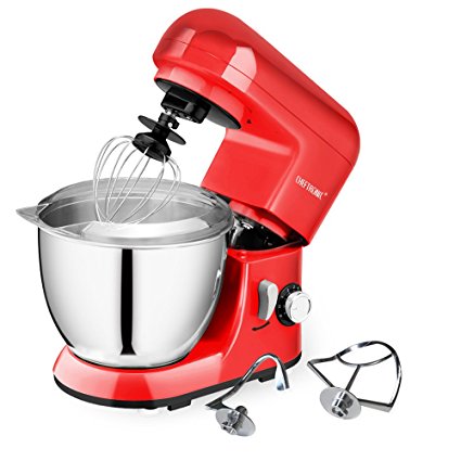 CHEFTRONIC Stand Mixer SM-985 350W 6 Speeds Tilt-head Compact Kitchen Electric Mixer 42 Quart Stainless Steel Bowl with Pouring Shield for Mothers Day Xmas Wedding Thanksgiving Birthday Gift