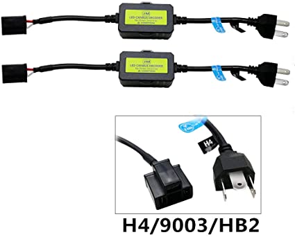 AnyCar Led Headlight Decoder H4 HB2 9003 Canbus Resistor Anti-flicker Harness Headlight Bulb Decoder for LED Headlight Warning (H4/HB2/9003)