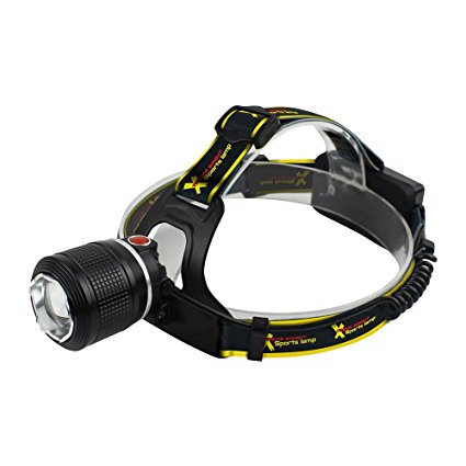 Xtreme Bright Sport Headlamp LED Camping Headlamp Features 3 Modes: 100% Brightness, 50% Brightness & Blue Light (Cuts Through Fog & Glare) - Rotates 90 Degrees - 100%