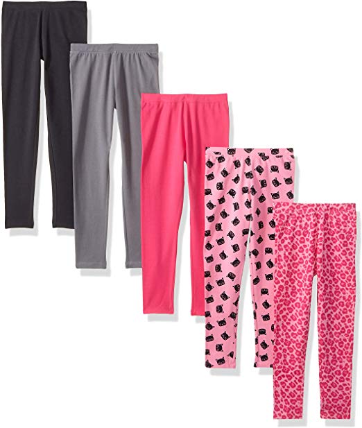 Amazon Brand - Spotted Zebra Girls' Toddler & Kids 5-Pack Leggings