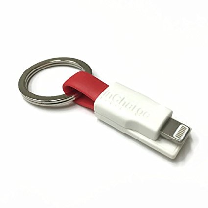 The inCharge Ultra Portable Charging Keychain Cable USB to Lightning 10mm Thin Version Red