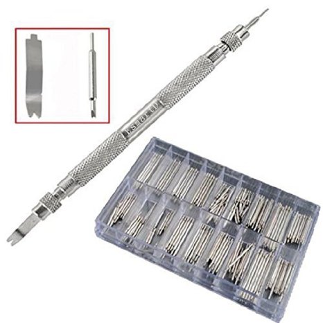 EsmartD 360pcs 8-25mm Stainless Steel Watch Band Spring Bars Link Pins Spring Bars Remover --- Repair Replacement Parts Link Pins Springs Tool Kit Set