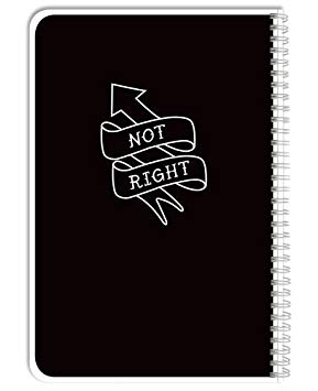 BookFactory NotRight (Left-Handed) Notebook/Lefty Notebook 120 Pages 6" x 9" Black Cover, Wire-O (JOU-120-69CW-A-(NotRightBlk))