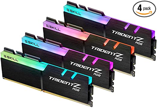 G.SKILL 128GB (4 x 32GB) TridentZ RGB Series DDR4 PC4-25600 3200MHz Intel XMP 2.0 Desktop Memory Model F4-3200C16Q-128GTZR