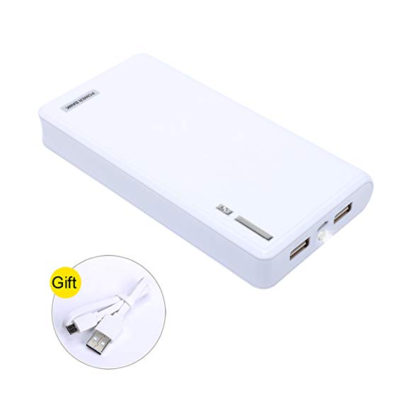 20000mAh Portable Charger Power Bank Ultra High Capacity - Phone Battery Packs Fast Charging for iPhone, iPad & Samsung Galaxy & More (WHITE)