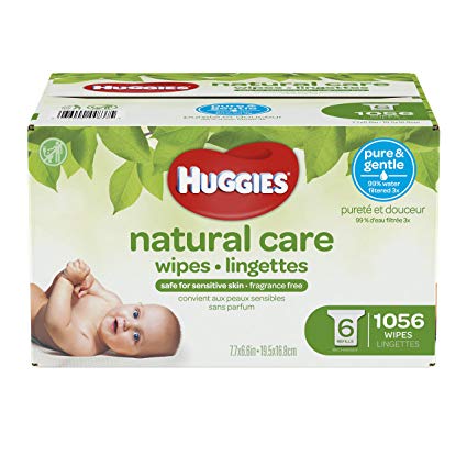 Huggies Natural Care Fragrance-Free Baby Wipes, Refill Pack, 1056 Count