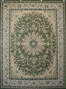 Feraghan/New City Traditional Isfahan Wool Persian Area Rug, 2' x 3', Sage Green