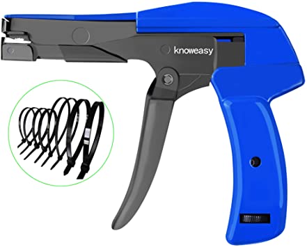 Cable Tie Gun,Knoweasy Fastening Cable Tie Tool,Die-Cast Steel Flush Cut Point Zip Tie Gun with Steel Handle for Nylon Cable Tie,7" Length