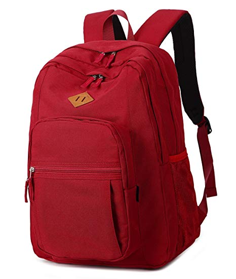 Abshoo Girls Solid Color Backpack for College Women Water Resistant School Bag (Red)
