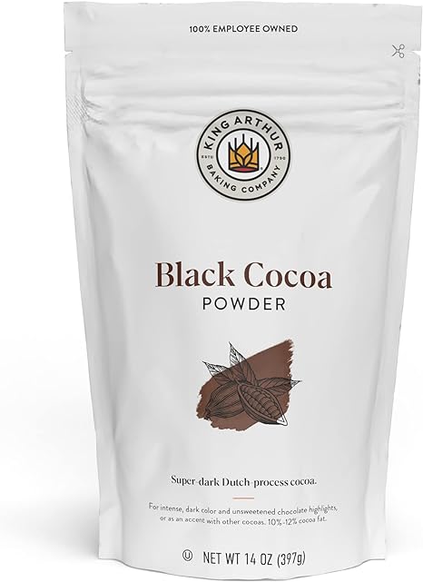 King Arthur Black Cocoa, Dutch Processed Cocoa Powder, Perfect for Baking, 14 Ounces, Brown