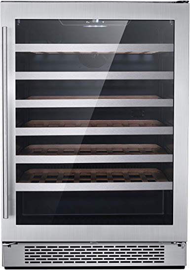 Hanover HWC60301-4SS Studio Series 24 54-Bottle Capacity and Reversible Door Hinge Single Zone Wine Cooler