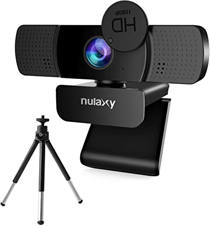 Nulaxy C903 HD 1080P Webcam, USB Webcam with Microphone, Privacy Shutter and Tripod for Video Calling, Online Class, Conference, Works with Skype, Zoom, FaceTime, Hangouts, PC/Laptop - Black