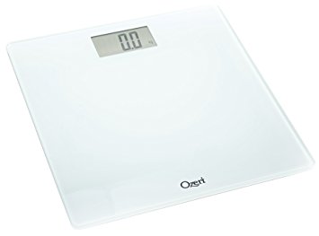 Ozeri ZB18-W Precision Digital Bath Scale (400-Pounds Edition), in Tempered Glass with Step-On Activation, White