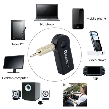 Mini Bluetooth Receiver Urant Bluetooth Car Kit Music Receiver with Stereo Output V4.1   EDR Wireless A2DP Audio Adapter Handsfree Bluetooth Speaker 10m Transmission Distance for IOS (NO.05)