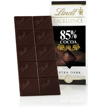 Lindt Excellence Extra Dark Chocolate 85% Cocoa, 3.5-Ounce Packages (Pack of 12)