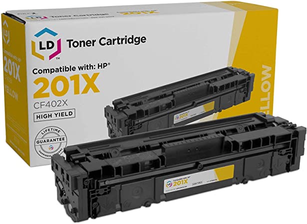 LD Compatible Toner Cartridge Replacement for HP 201X CF402X High Yield (Yellow)