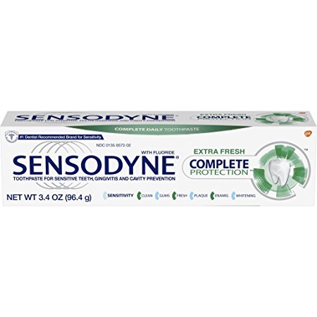 Sensodyne Complete Protection Extra Fresh Fluoride Sensitivity Toothpaste for Sensitive Teeth, 3.4 Ounce